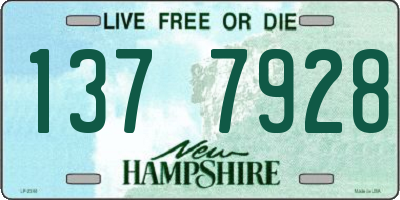 NH license plate 1377928