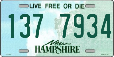NH license plate 1377934