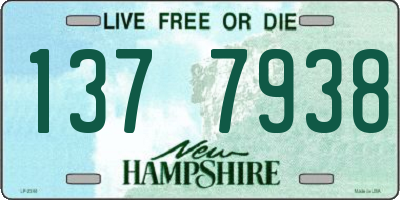 NH license plate 1377938