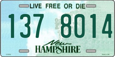 NH license plate 1378014