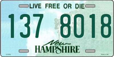 NH license plate 1378018