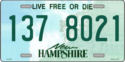 NH license plate 1378021