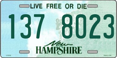 NH license plate 1378023