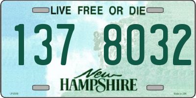NH license plate 1378032