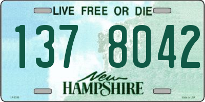NH license plate 1378042