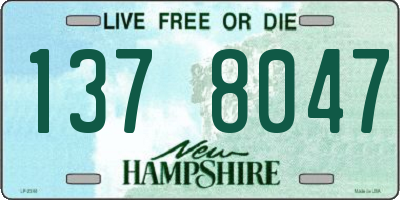 NH license plate 1378047