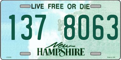 NH license plate 1378063