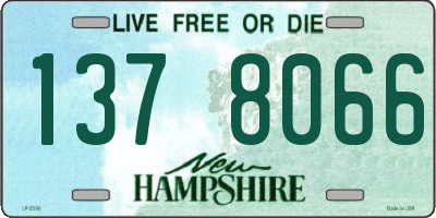 NH license plate 1378066