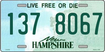 NH license plate 1378067