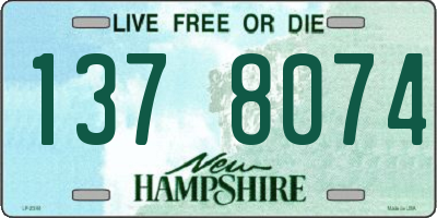 NH license plate 1378074