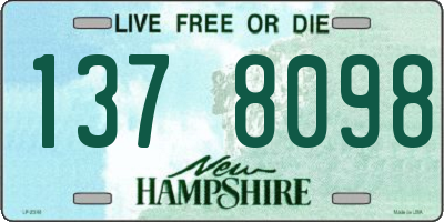 NH license plate 1378098