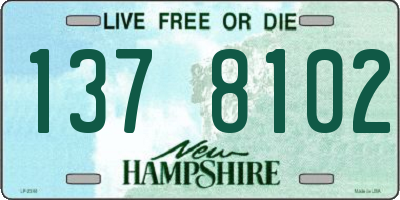 NH license plate 1378102