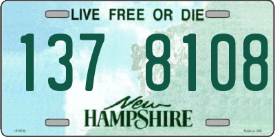 NH license plate 1378108