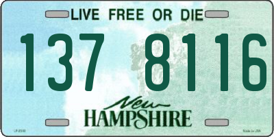 NH license plate 1378116