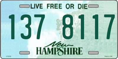 NH license plate 1378117