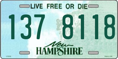 NH license plate 1378118