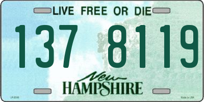 NH license plate 1378119