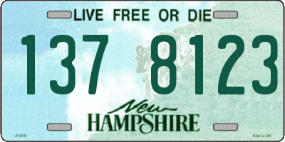 NH license plate 1378123