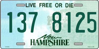 NH license plate 1378125