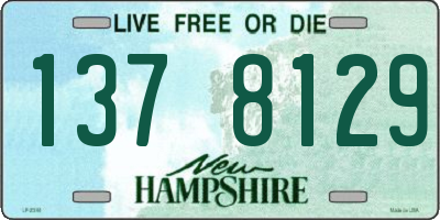 NH license plate 1378129