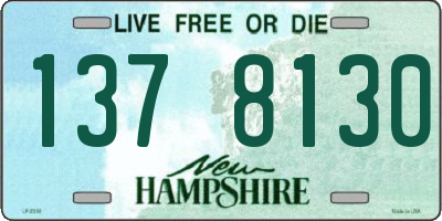 NH license plate 1378130