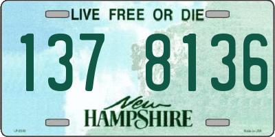 NH license plate 1378136