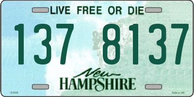 NH license plate 1378137