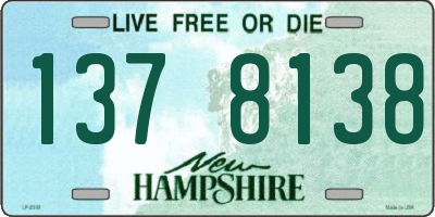 NH license plate 1378138