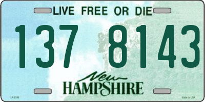 NH license plate 1378143