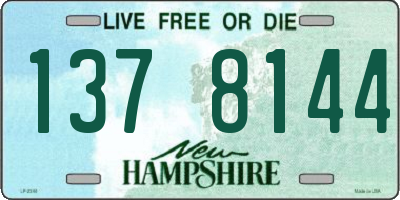NH license plate 1378144