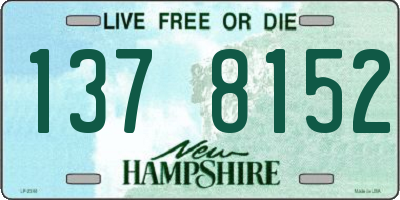 NH license plate 1378152