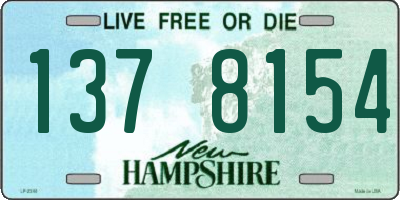 NH license plate 1378154