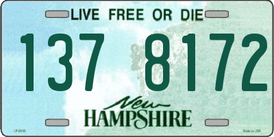 NH license plate 1378172