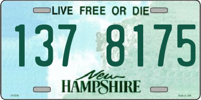 NH license plate 1378175