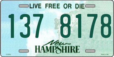 NH license plate 1378178
