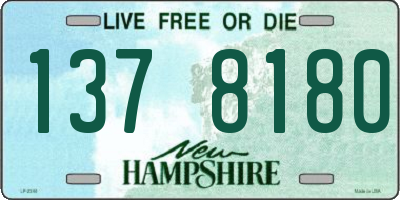 NH license plate 1378180