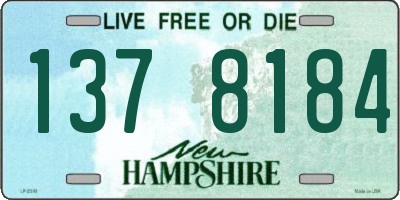 NH license plate 1378184