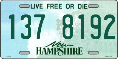 NH license plate 1378192