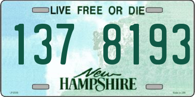 NH license plate 1378193