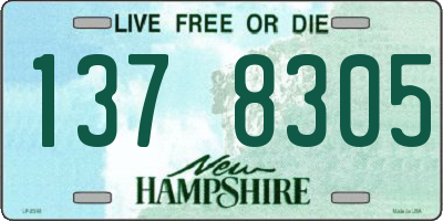 NH license plate 1378305