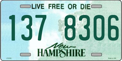 NH license plate 1378306