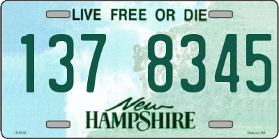 NH license plate 1378345