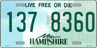 NH license plate 1378360