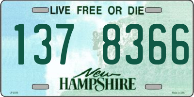 NH license plate 1378366