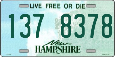 NH license plate 1378378