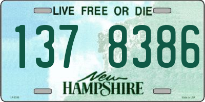 NH license plate 1378386