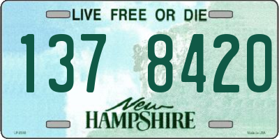 NH license plate 1378420