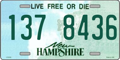 NH license plate 1378436