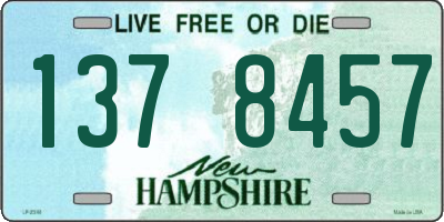NH license plate 1378457