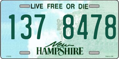 NH license plate 1378478